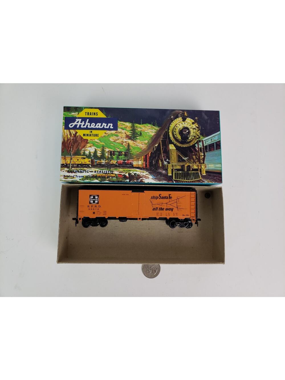 Trains Athearn HO 5021 40 FT REEFER AISE SCOUT SHIP SANTA FE ALL THE WAY